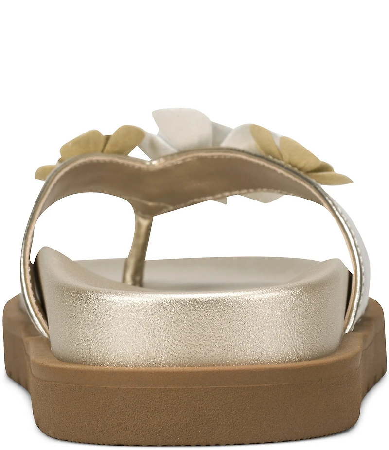 KARL LAGERFELD PARIS Hayze Fleur Flower Ornament Flip Flip Footbed Sandals