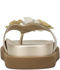 KARL LAGERFELD PARIS Hayze Fleur Flower Ornament Flip Flip Footbed Sandals