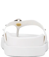 KARL LAGERFELD PARIS Hayze Pearl Studded Flip Flip Footbed Sandals