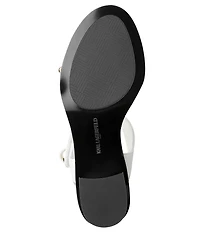 KARL LAGERFELD PARIS Hemmy Pearl Banded Block Heel Sandals