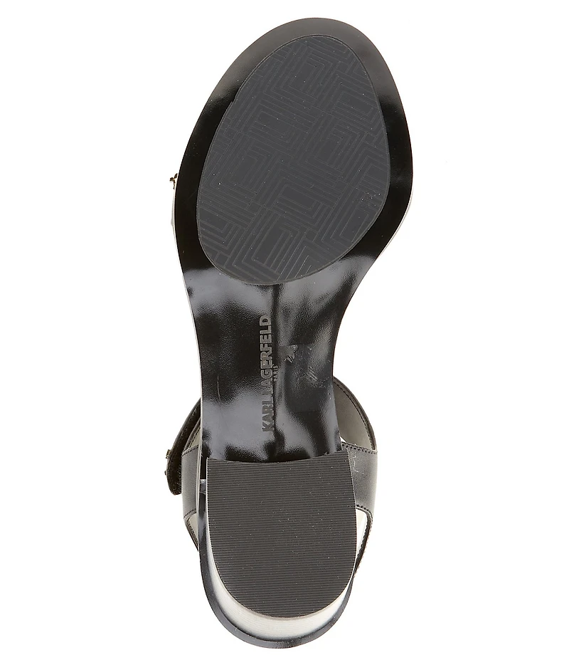 KARL LAGERFELD PARIS Hemmy Pearl Banded Block Heel Sandals