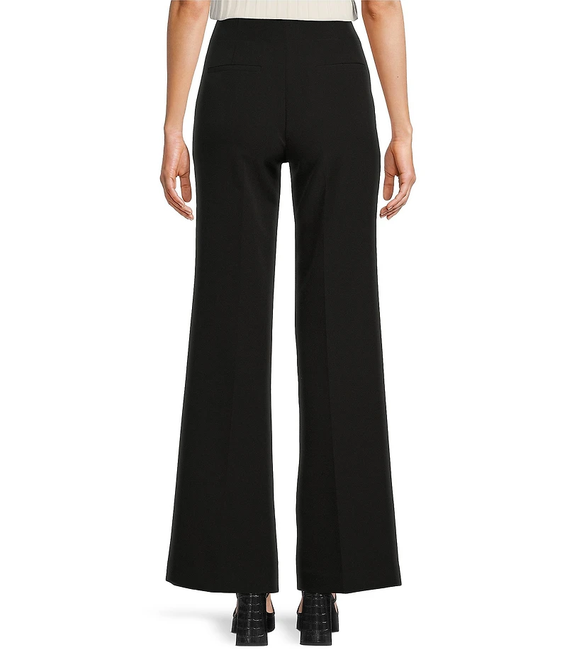 KARL LAGERFELD PARIS High Waisted Full Length Sailor Button Pocket Pants