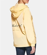 KARL LAGERFELD PARIS Hooded Neck Front Zip Soft Windbreaker Jacket