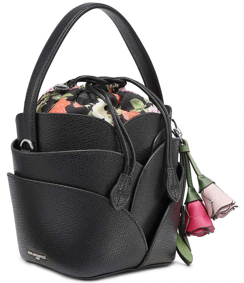 KARL LAGERFELD PARIS Ikon Floral Bucket Drawstring Bag