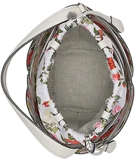 KARL LAGERFELD PARIS Ikon Rhinestone Floral Drawstring Bucket Bag