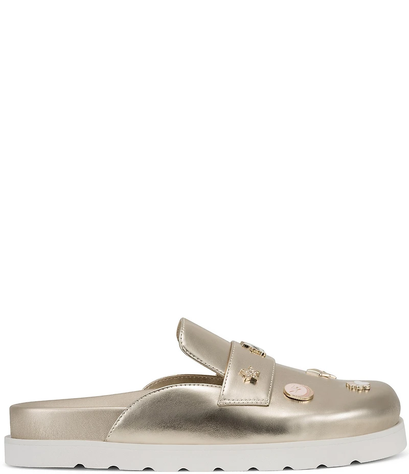 KARL LAGERFELD PARIS Islay Macaron Metallic Charms Mules