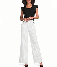 KARL LAGERFELD PARIS Jersey Knit Crew Neck Sleeveless Top