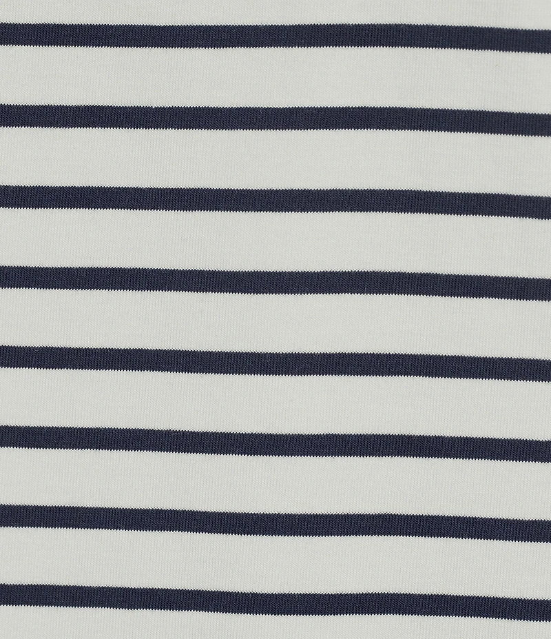 KARL LAGERFELD PARIS Jersey Knit Striped Boat Neck Sleeveless Tank
