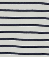 KARL LAGERFELD PARIS Jersey Knit Striped Boat Neck Sleeveless Tank