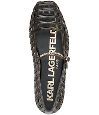 KARL LAGERFELD PARIS Juliska Jelly Caged Mary Jane Ballet Flats