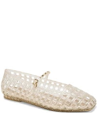 KARL LAGERFELD PARIS Juliska Jelly Caged Mary Jane Ballet Flats
