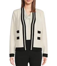 KARL LAGERFELD PARIS Knit Cardigan with Contrast Trim