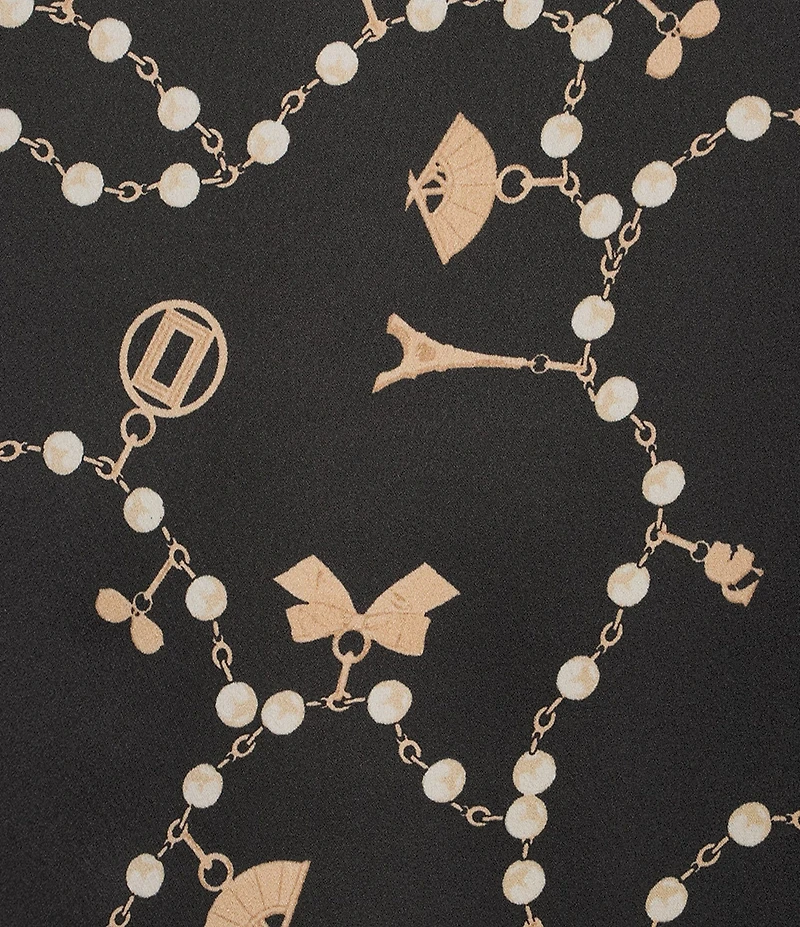 KARL LAGERFELD PARIS Knit Printed Crew Neck Short Sleeve Sweater