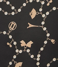 KARL LAGERFELD PARIS Knit Printed Crew Neck Short Sleeve Sweater