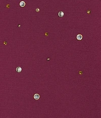 KARL LAGERFELD PARIS Knit Rhinestone Crew Neck Short Sleeve Top