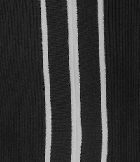 KARL LAGERFELD PARIS Knit V-Neck Short Sleeve Contrast Top