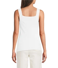 KARL LAGERFELD PARIS Knit Square Neck Sleeveless Tank