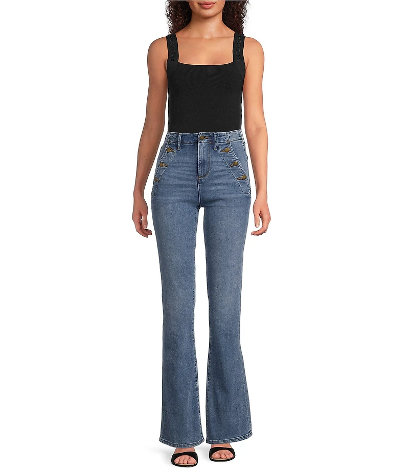 KARL LAGERFELD PARIS Knit Square Neck Sleeveless Tank