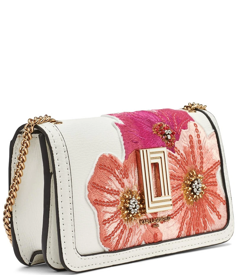 KARL LAGERFELD PARIS Kosette Floral Embroidered Convertible Shoulder Bag