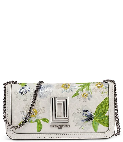 KARL LAGERFELD PARIS Kosette Sequin Floral Shoulder Bag