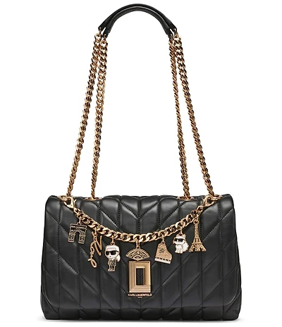 KARL LAGERFELD PARIS Lafayette Quilted Chain Charm Shoulder Bag