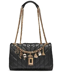 KARL LAGERFELD PARIS Lafayette Quilted Chain Charm Shoulder Bag