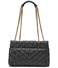 KARL LAGERFELD PARIS Lafayette Quilted Chain Charm Shoulder Bag