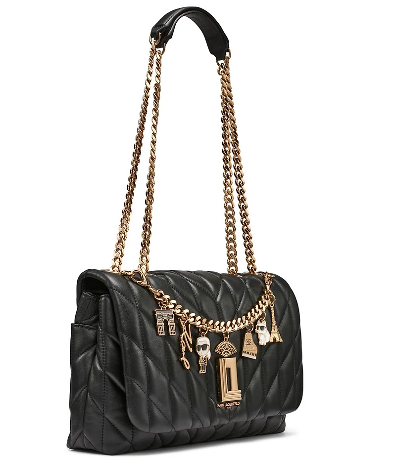 KARL LAGERFELD PARIS Lafayette Quilted Chain Charm Shoulder Bag