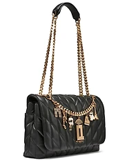 KARL LAGERFELD PARIS Lafayette Quilted Chain Charm Shoulder Bag