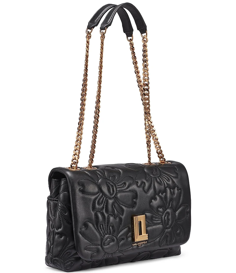 KARL LAGERFELD PARIS Lafayette Quilted Floral Shoulder Bag