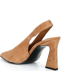 KARL LAGERFELD PARIS Lauryn Suede Slingback Block Heel Pumps