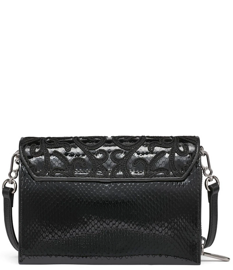 KARL LAGERFELD PARIS Lourdes Mixed Media Tassle Crossbody Bag