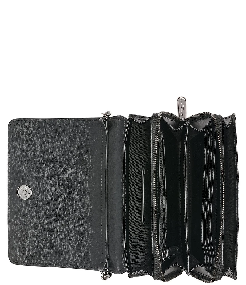 KARL LAGERFELD PARIS Lourdes Mixed Media Tassle Crossbody Bag