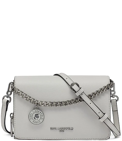 KARL LAGERFELD PARIS Lourdes Silver Chain Crossbody Bag