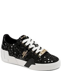 KARL LAGERFELD PARIS Mablyn Boucle Signature Logo Lace Up Sneakers