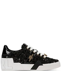 KARL LAGERFELD PARIS Mablyn Boucle Signature Logo Lace Up Sneakers