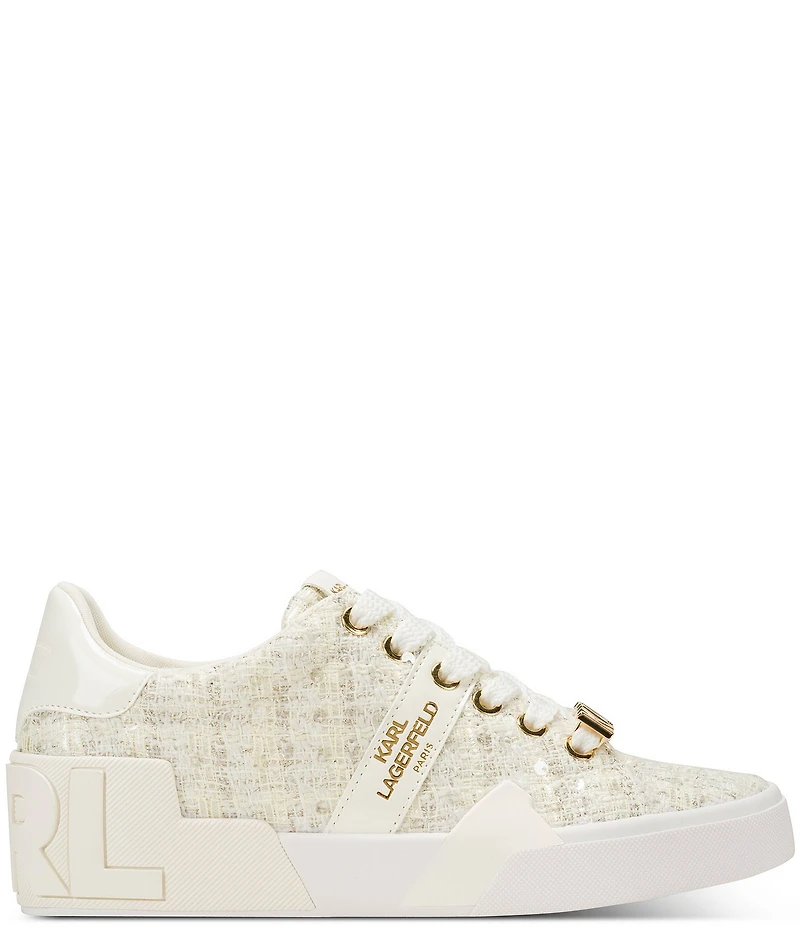 KARL LAGERFELD PARIS Mablyn Boucle Signature Logo Lace Up Sneakers