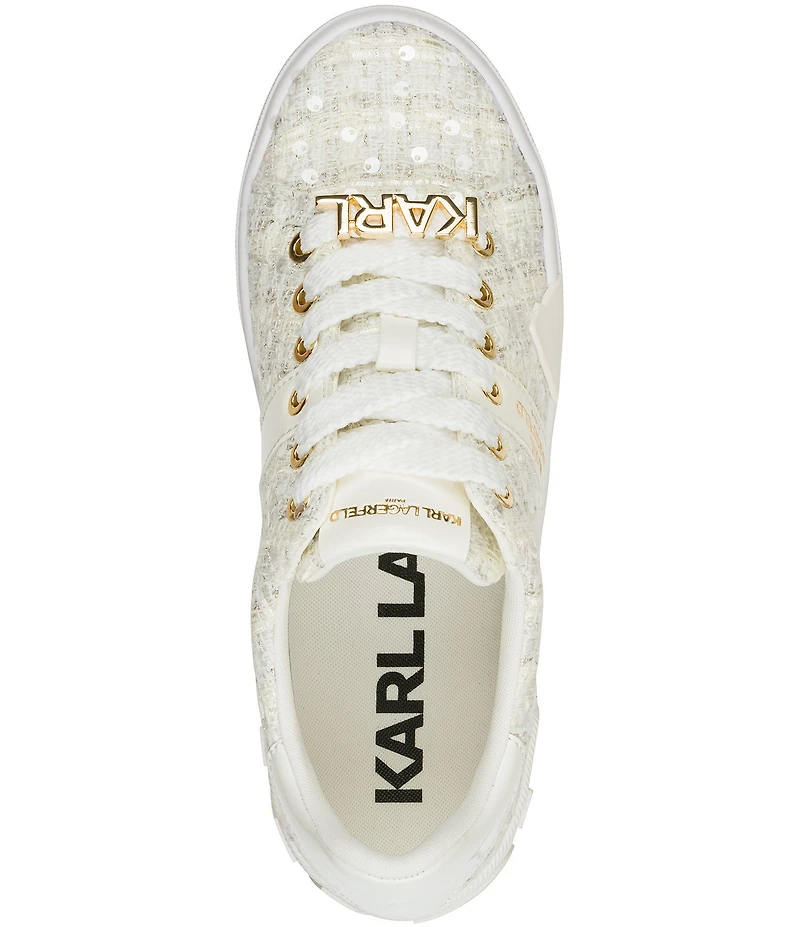 KARL LAGERFELD PARIS Mablyn Boucle Signature Logo Lace Up Sneakers