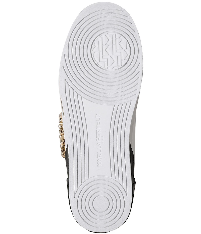 KARL LAGERFELD PARIS Madisyn Pearl Embellished Cat Applique Slip On Sneakers