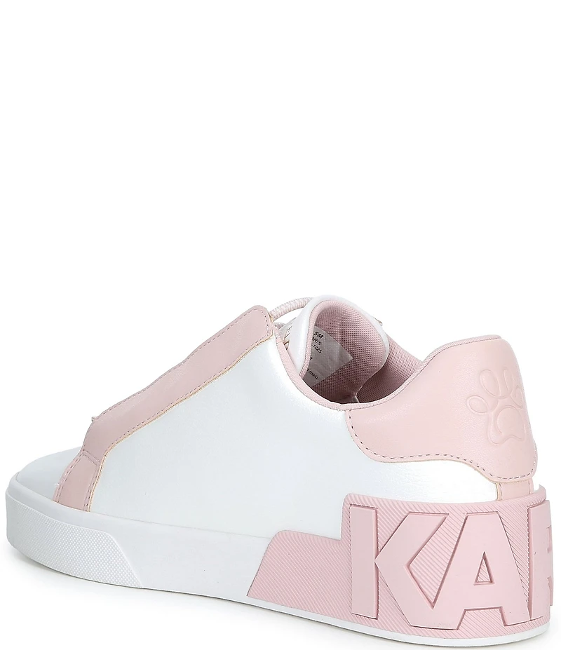 KARL LAGERFELD PARIS Madisyn Pearl Embellished Cat Applique Slip On Sneakers
