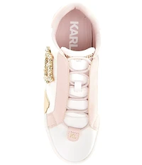 KARL LAGERFELD PARIS Madisyn Pearl Embellished Cat Applique Slip On Sneakers