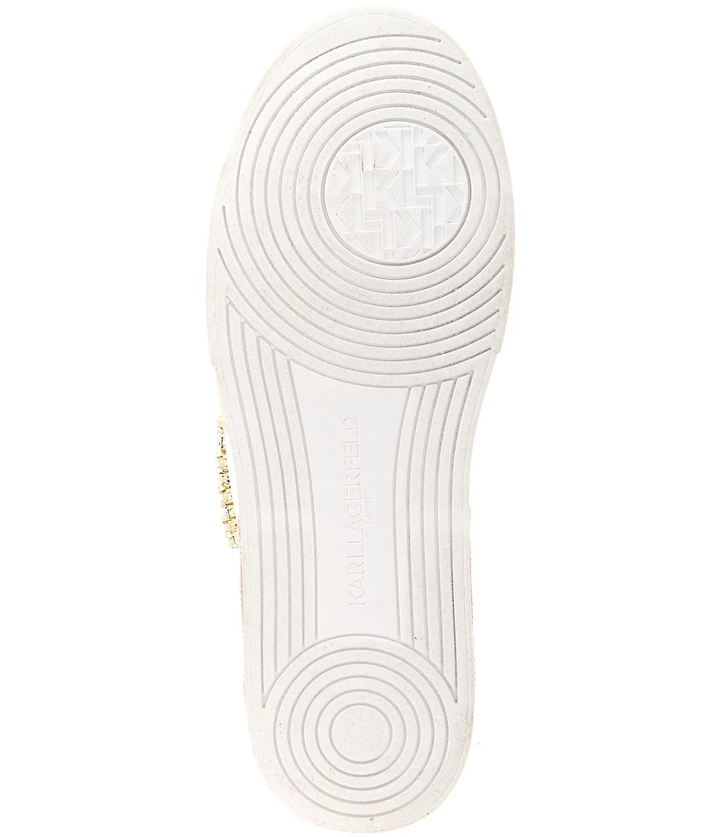 KARL LAGERFELD PARIS Madisyn Pearl Embellished Cat Applique Slip On Sneakers