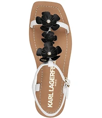 KARL LAGERFELD PARIS Margate Flower Applique Flat Sandals