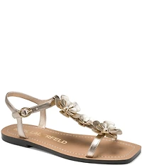 KARL LAGERFELD PARIS Margate Flower Applique Flat Sandals