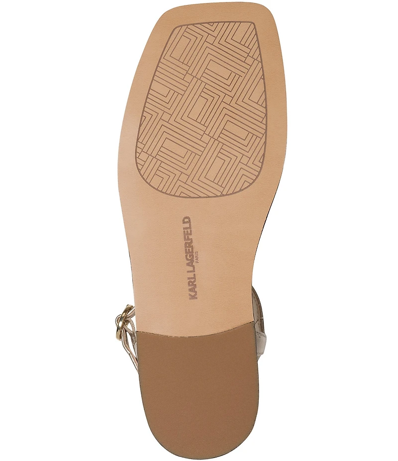 KARL LAGERFELD PARIS Margate Flower Applique Flat Sandals