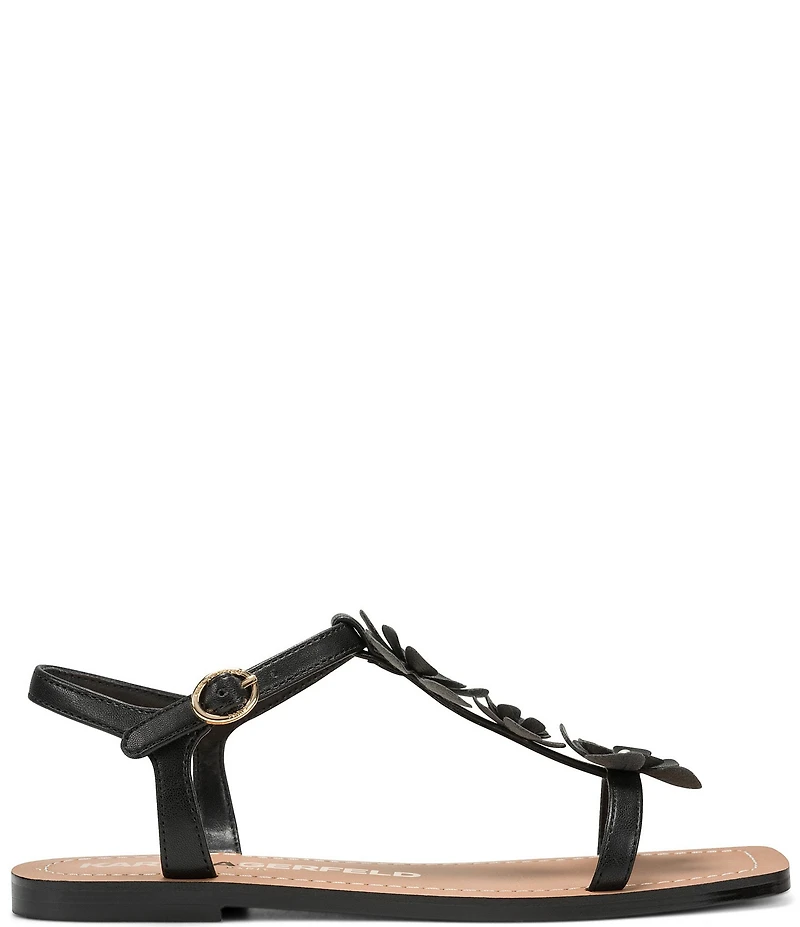 KARL LAGERFELD PARIS Margate Flower Applique Flat Sandals