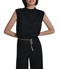 KARL LAGERFELD PARIS Matte Jersey Jumpsuit