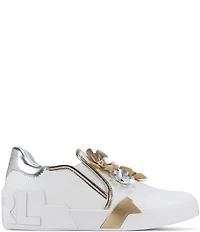 KARL LAGERFELD PARIS Maude Fleur Flower Applique Slip On Sneakers