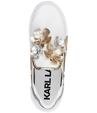 KARL LAGERFELD PARIS Maude Fleur Flower Applique Slip On Sneakers