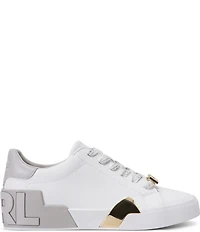 KARL LAGERFELD PARIS Melora Leather Lace Up Sneakers